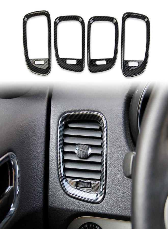 crosselec Carbon fiber dashboard air vent cover AC outlet trim kit for Dodge Durango 2011-2020 - Image 1